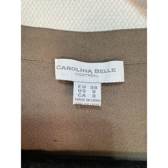 Carolina Belle Womens Embroidered Tunic Dress Size 8 Olive Green - Picture 2 of 11